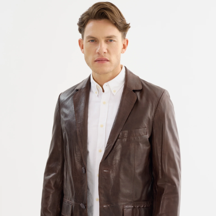 Milestone Leather Jacket Brown