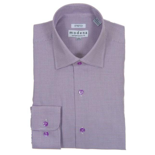 A pink Modena brand dress shirt with a collar, buttons down the front, and a visible brand tag.
